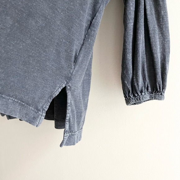 Anthropologie Pilcro Buttoned Balloon Sleeve Blouse in Washed Black, Size Small - Picture 7 of 11